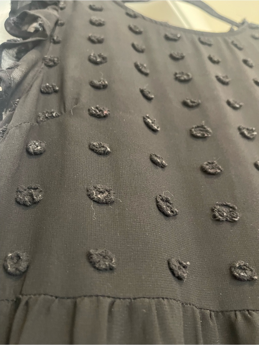 Black Swiss Dot Tiered Maxi Dress - Picture 4 of 6